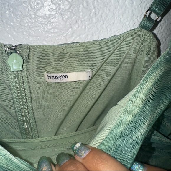 House of CB green pearl ivy bodysuit L - Picture 3 of 7